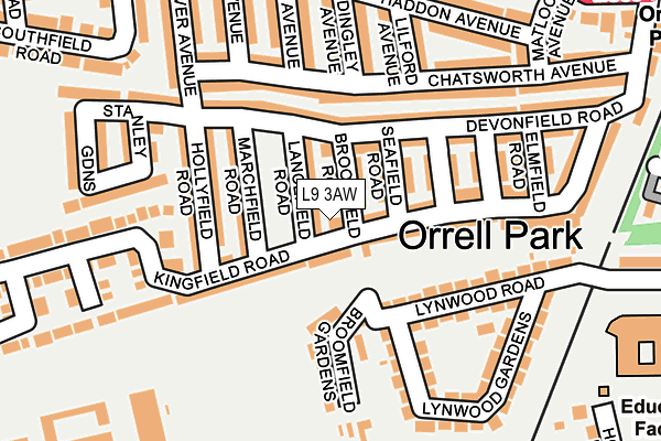 L9 3AW map - OS OpenMap – Local (Ordnance Survey)
