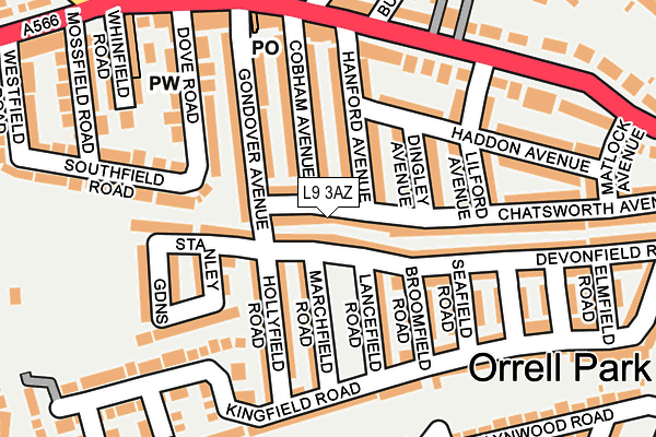 L9 3AZ map - OS OpenMap – Local (Ordnance Survey)