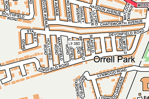 L9 3BD map - OS OpenMap – Local (Ordnance Survey)