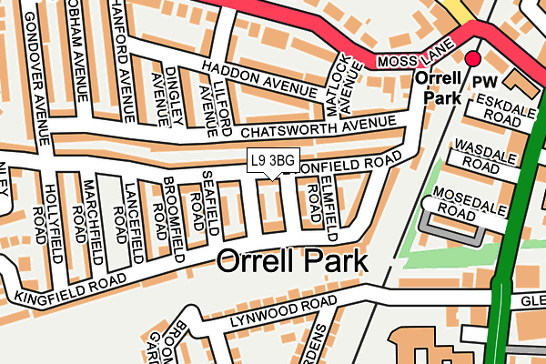 L9 3BG map - OS OpenMap – Local (Ordnance Survey)