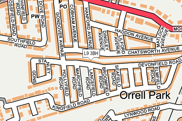 L9 3BH map - OS OpenMap – Local (Ordnance Survey)