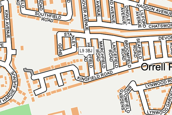 L9 3BJ map - OS OpenMap – Local (Ordnance Survey)