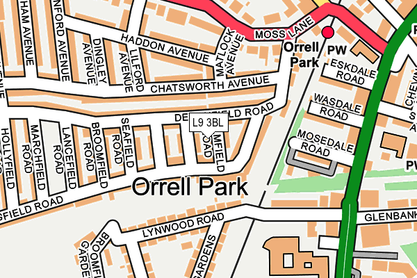 L9 3BL map - OS OpenMap – Local (Ordnance Survey)