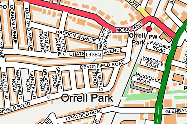 L9 3BQ map - OS OpenMap – Local (Ordnance Survey)
