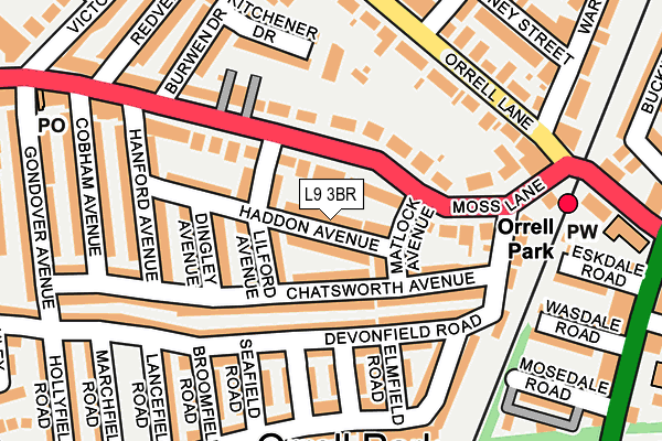 L9 3BR map - OS OpenMap – Local (Ordnance Survey)