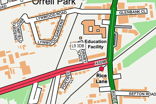 L9 3DB map - OS OpenMap – Local (Ordnance Survey)