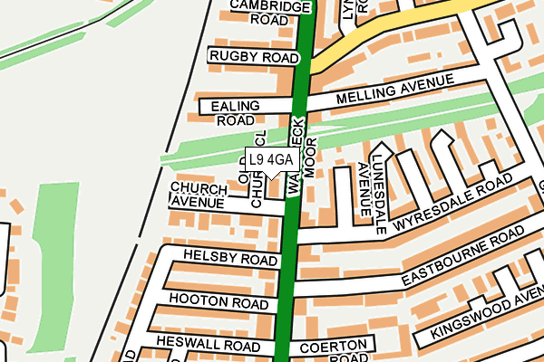 L9 4GA map - OS OpenMap – Local (Ordnance Survey)