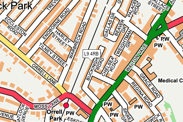 L9 4RB map - OS OpenMap – Local (Ordnance Survey)