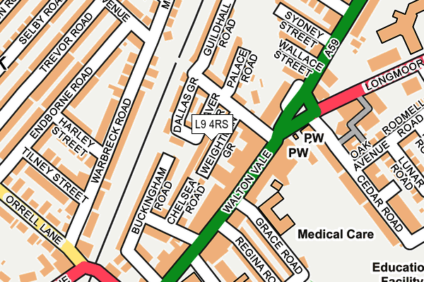 L9 4RS map - OS OpenMap – Local (Ordnance Survey)