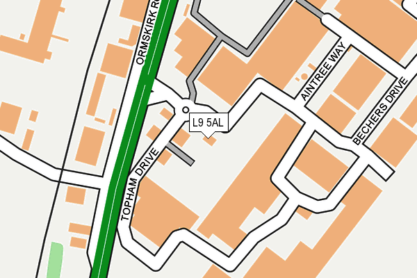 L9 5AL map - OS OpenMap – Local (Ordnance Survey)