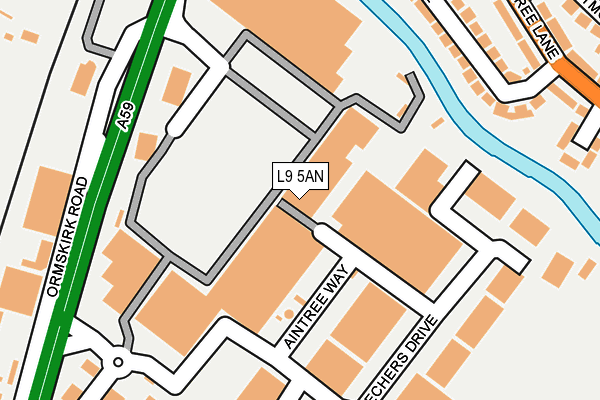L9 5AN map - OS OpenMap – Local (Ordnance Survey)