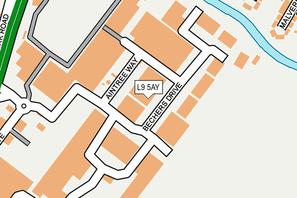 L9 5AY map - OS OpenMap – Local (Ordnance Survey)