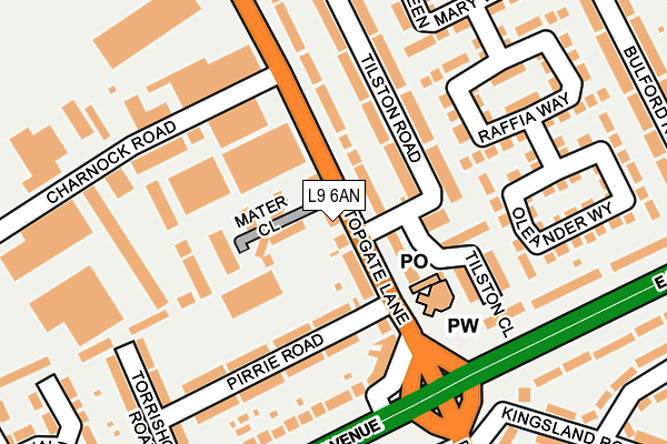 L9 6AN map - OS OpenMap – Local (Ordnance Survey)