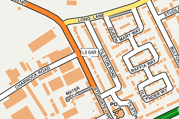L9 6AR map - OS OpenMap – Local (Ordnance Survey)