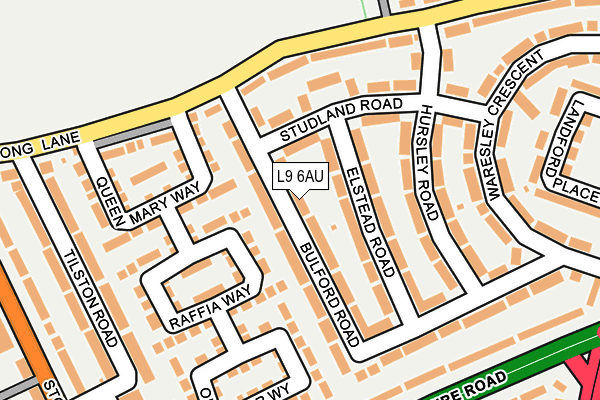 L9 6AU map - OS OpenMap – Local (Ordnance Survey)