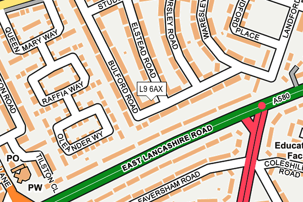 L9 6AX map - OS OpenMap – Local (Ordnance Survey)