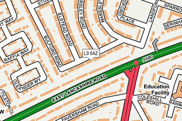 L9 6AZ map - OS OpenMap – Local (Ordnance Survey)