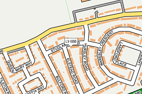 L9 6BB map - OS OpenMap – Local (Ordnance Survey)