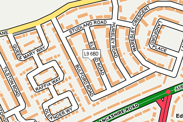 L9 6BD map - OS OpenMap – Local (Ordnance Survey)
