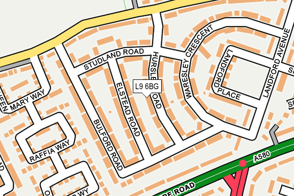 L9 6BG map - OS OpenMap – Local (Ordnance Survey)