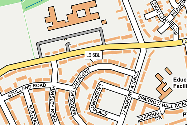 L9 6BL map - OS OpenMap – Local (Ordnance Survey)