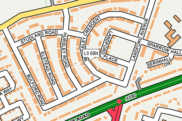 L9 6BN map - OS OpenMap – Local (Ordnance Survey)