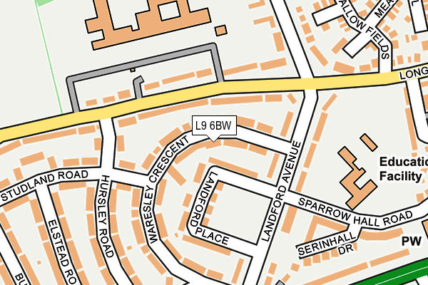 L9 6BW map - OS OpenMap – Local (Ordnance Survey)