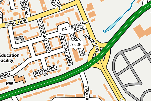 L9 6DH map - OS OpenMap – Local (Ordnance Survey)