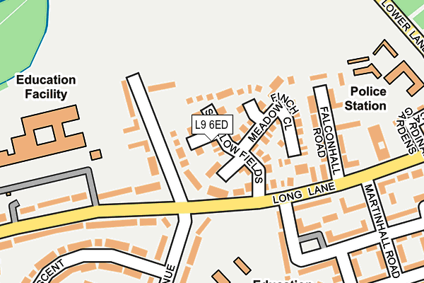 L9 6ED map - OS OpenMap – Local (Ordnance Survey)