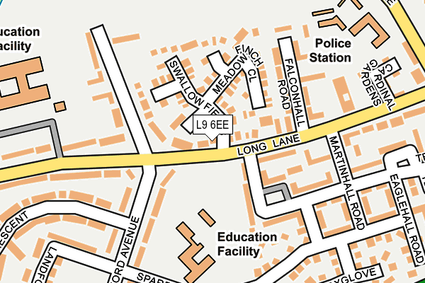 L9 6EE map - OS OpenMap – Local (Ordnance Survey)