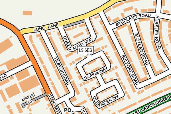 L9 6ES map - OS OpenMap – Local (Ordnance Survey)