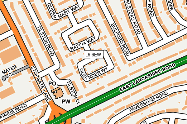 L9 6EW map - OS OpenMap – Local (Ordnance Survey)