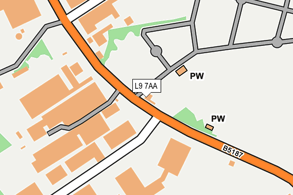 L9 7AA map - OS OpenMap – Local (Ordnance Survey)