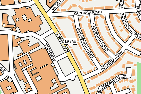 L9 7AE map - OS OpenMap – Local (Ordnance Survey)