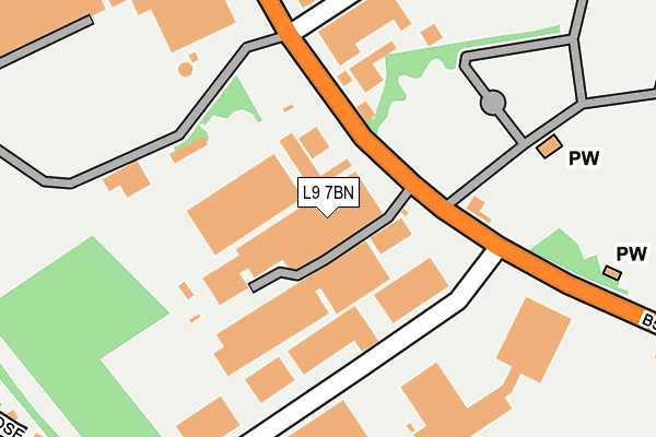 L9 7BN map - OS OpenMap – Local (Ordnance Survey)