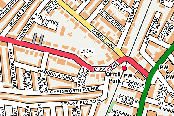 L9 8AJ map - OS OpenMap – Local (Ordnance Survey)