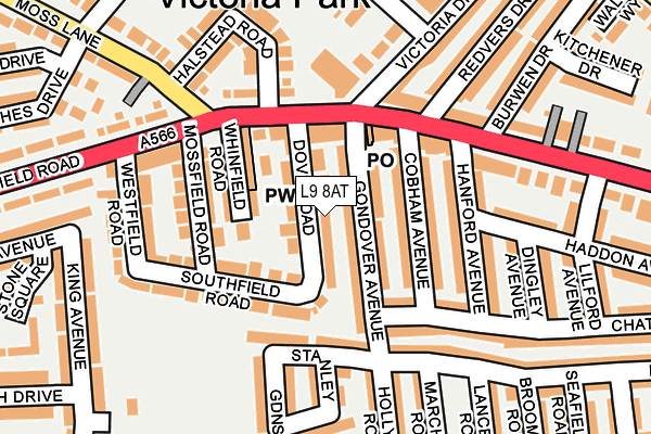 L9 8AT map - OS OpenMap – Local (Ordnance Survey)