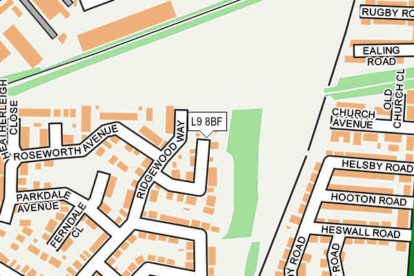 L9 8BF map - OS OpenMap – Local (Ordnance Survey)