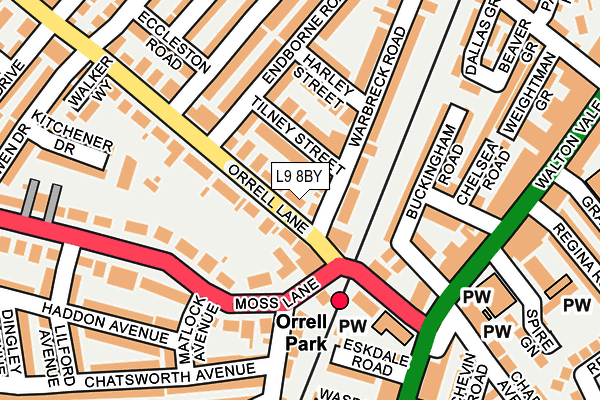 L9 8BY map - OS OpenMap – Local (Ordnance Survey)
