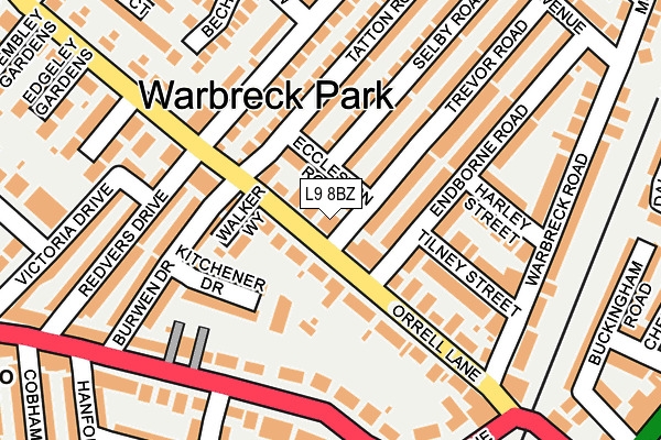 L9 8BZ map - OS OpenMap – Local (Ordnance Survey)