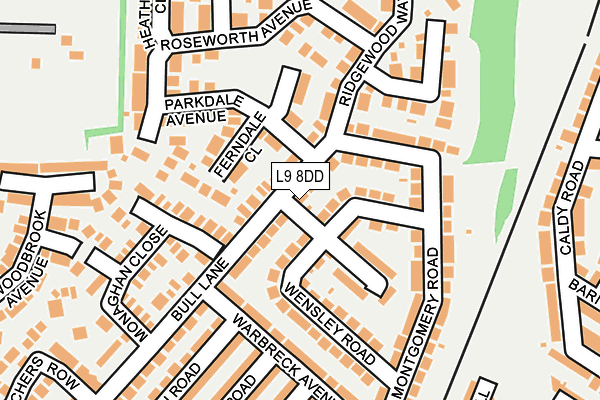 L9 8DD map - OS OpenMap – Local (Ordnance Survey)