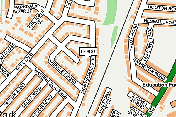 L9 8DG map - OS OpenMap – Local (Ordnance Survey)