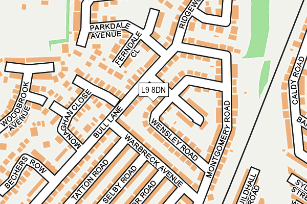 L9 8DN map - OS OpenMap – Local (Ordnance Survey)