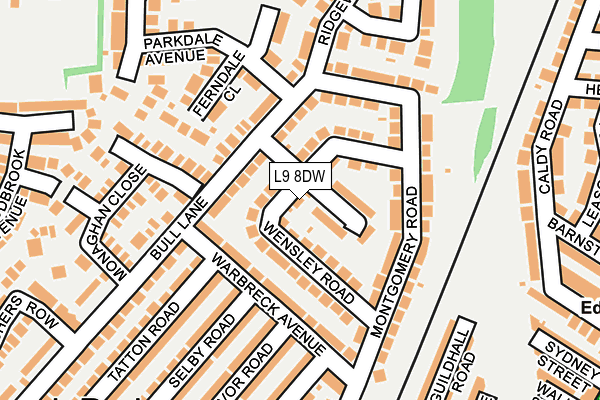 L9 8DW map - OS OpenMap – Local (Ordnance Survey)