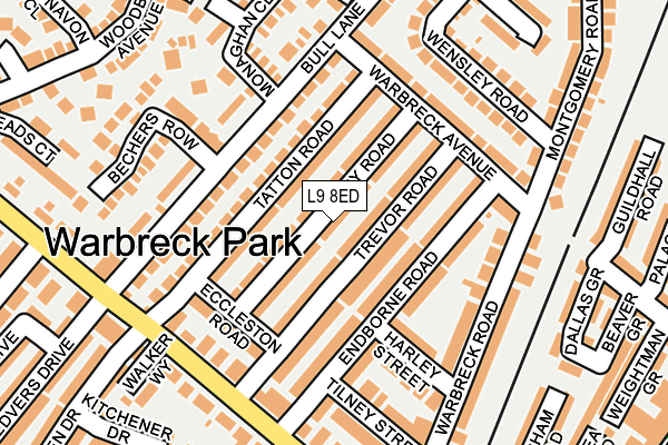 L9 8ED map - OS OpenMap – Local (Ordnance Survey)