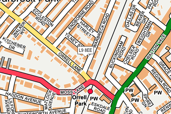L9 8EE map - OS OpenMap – Local (Ordnance Survey)