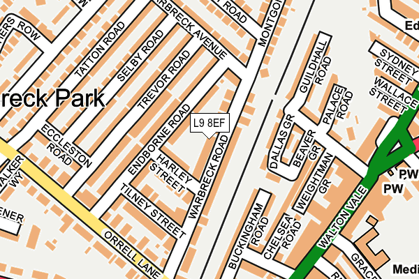 L9 8EF map - OS OpenMap – Local (Ordnance Survey)