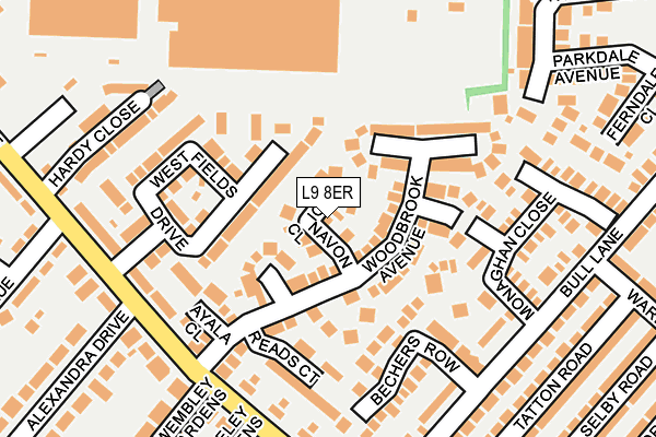 L9 8ER map - OS OpenMap – Local (Ordnance Survey)