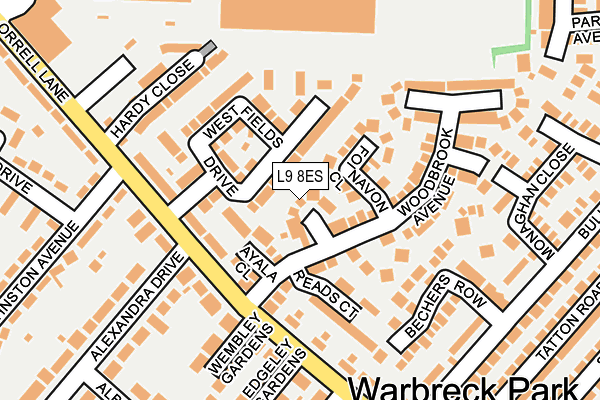 L9 8ES map - OS OpenMap – Local (Ordnance Survey)