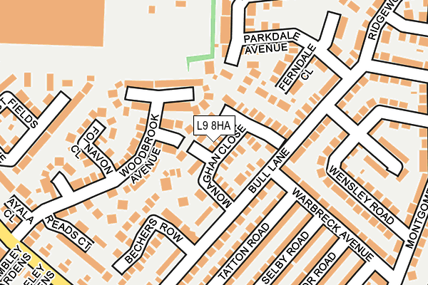 L9 8HA map - OS OpenMap – Local (Ordnance Survey)